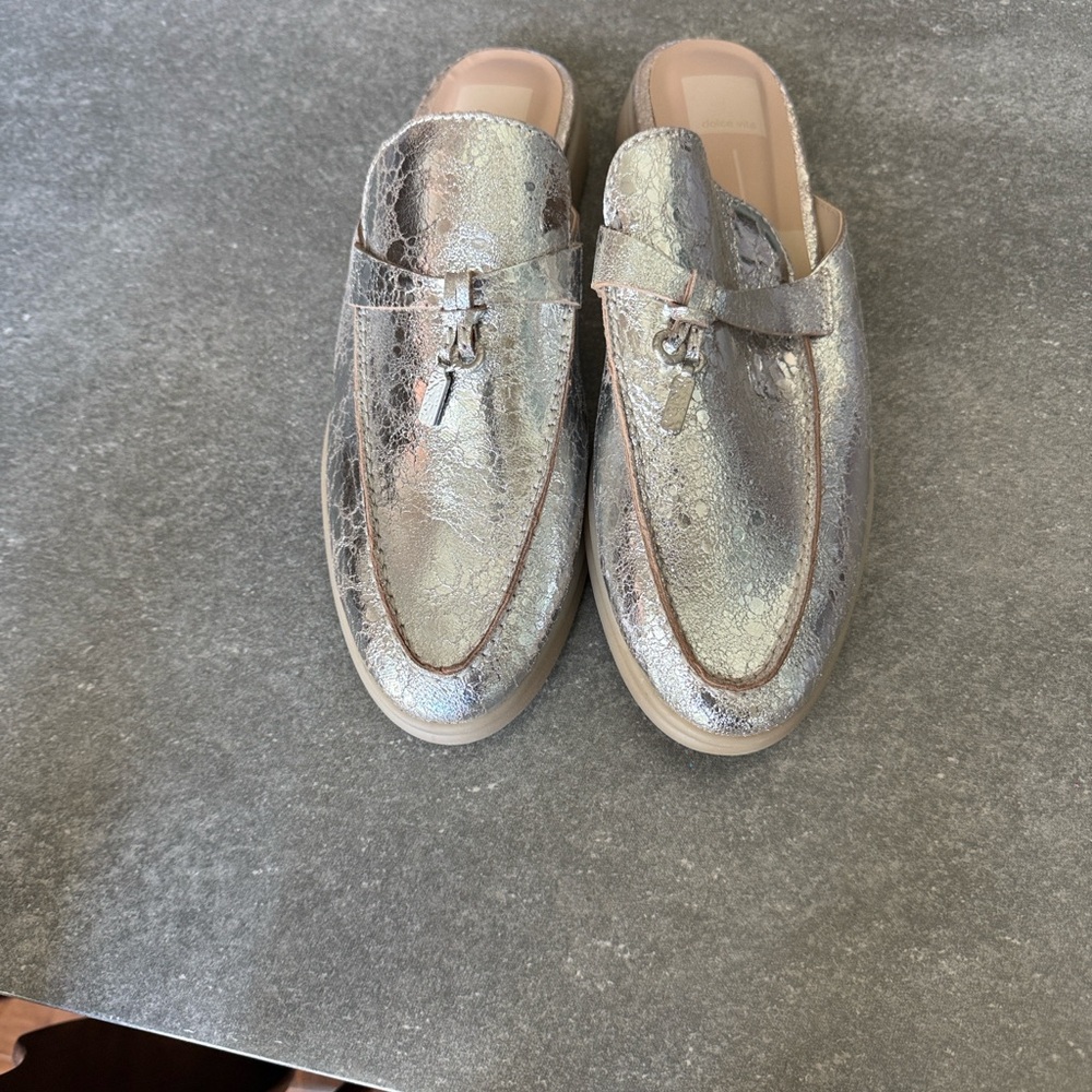 Dolce Vita Metallic Silver Loafers